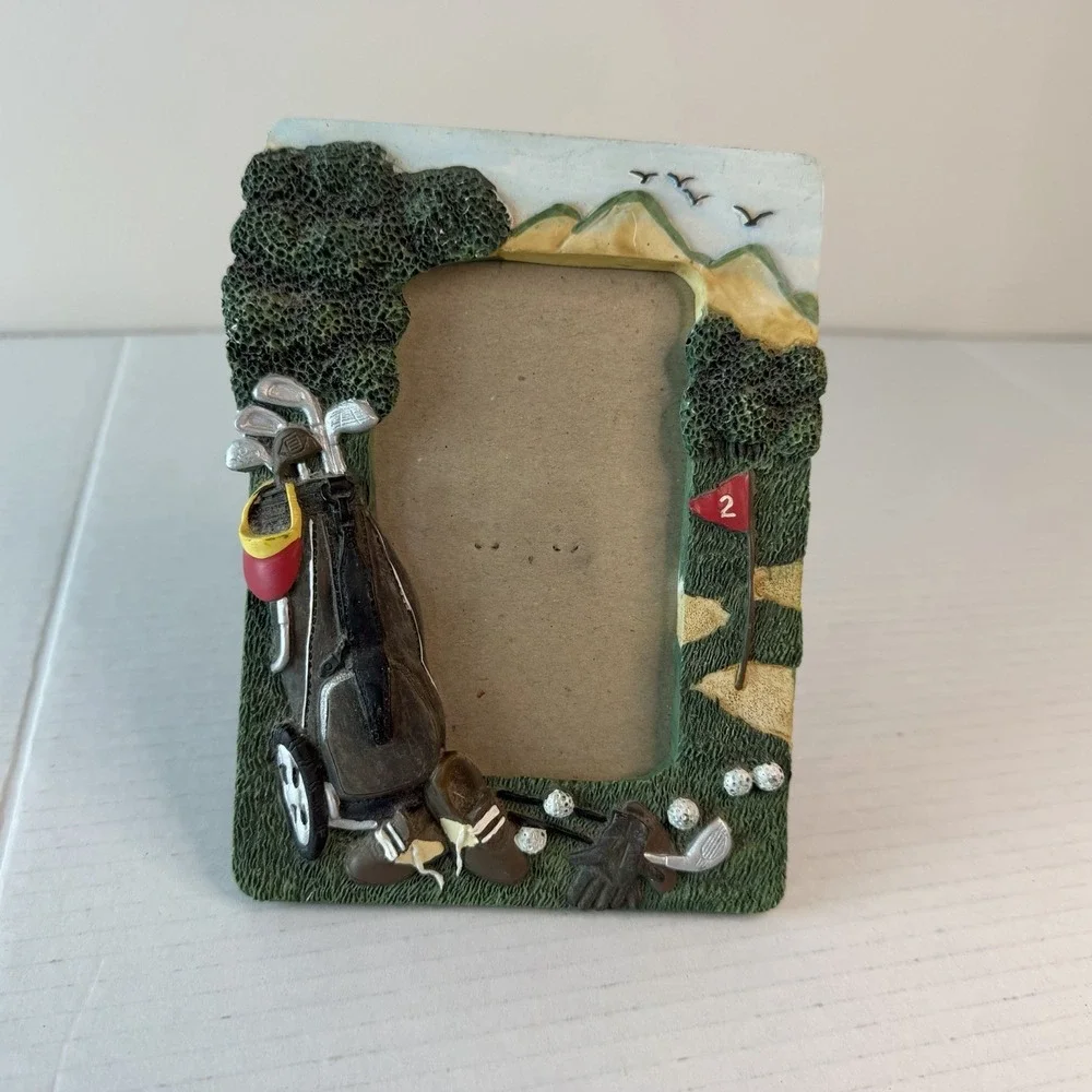 Golf Theme Picture Frame 3D Resin 5x7 Photo Frame Golf Dad Gift Holds 3.5x5 pic